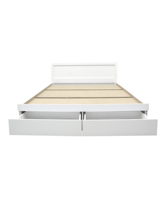 Κρεβάτι Olympus pakoworld με συρτάρι σε λευκή απόχρωση 120x200εκ