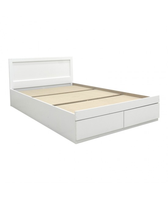 Κρεβάτι Olympus pakoworld με συρτάρι σε λευκή απόχρωση 150x200εκ