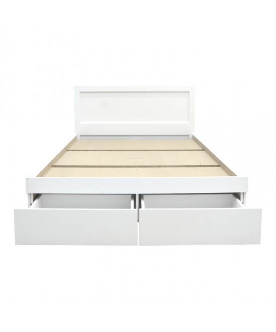 Κρεβάτι Olympus pakoworld με συρτάρι σε λευκή απόχρωση 150x200εκ