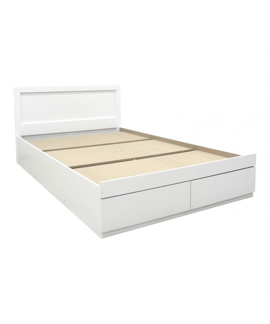 Κρεβάτι Olympus pakoworld με συρτάρι σε λευκή απόχρωση 100x200εκ