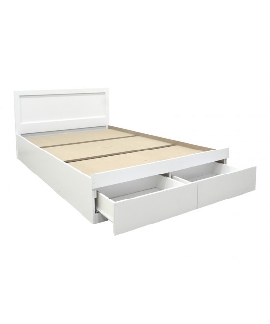 Κρεβάτι Olympus pakoworld με συρτάρι σε λευκή απόχρωση 100x200εκ