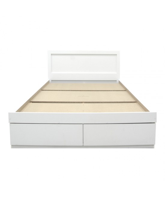 Κρεβάτι Olympus pakoworld με συρτάρι σε λευκή απόχρωση 100x200εκ