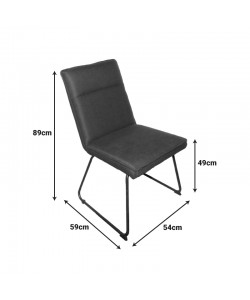 Καρέκλα Essential pakoworld ύφασμα χακί-πόδι μάυρο μεταλλικό 54x59x89εκ