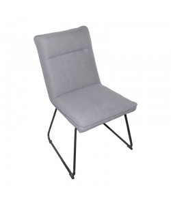 Καρέκλα Essential pakoworld ύφασμα γκρι-πόδι μάυρο μεταλλικό 54x59x89εκ