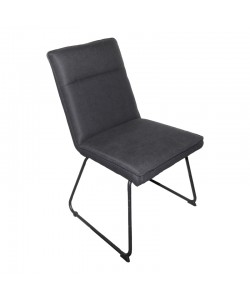 Καρέκλα Essential pakoworld ύφασμα μαύρο-πόδι μάυρο μεταλλικό 54x59x89εκ