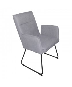 Πολυθρόνα Essential pakoworld ύφασμα γκρι-πόδι μαύρο μεταλλικό 55.5x59x89εκ