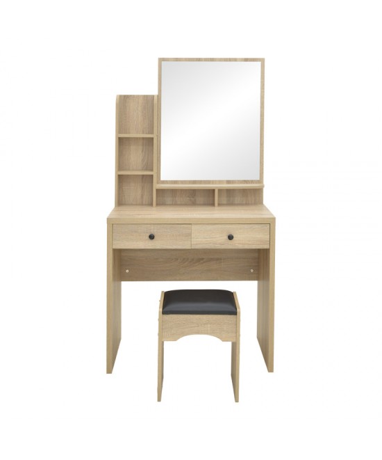 Τουαλέτα κρεβατοκάμαρας Cenzo pakoworld σε φυσική με μαύρη απόχρωση 80x40x155εκ