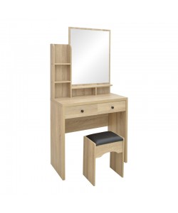 Τουαλέτα κρεβατοκάμαρας Cenzo pakoworld σε φυσική με μαύρη απόχρωση 80x40x155εκ