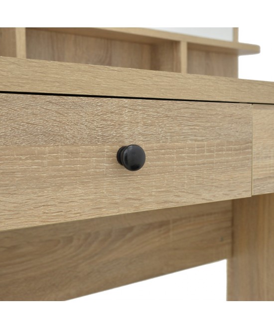 Τουαλέτα κρεβατοκάμαρας Cenzo pakoworld σε φυσική με μαύρη απόχρωση 80x40x155εκ