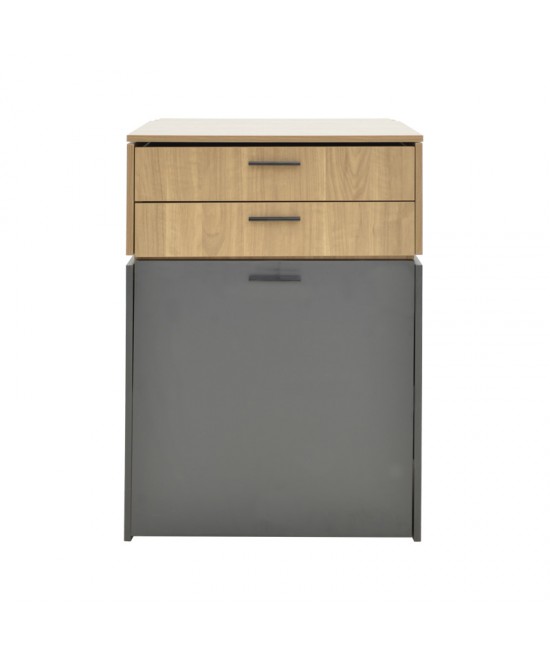 Τουαλέτα κρεβατοκάμαρας Sonlen pakoworld ανθρακί-ανοιχτό καρυδί 60x45x122εκ