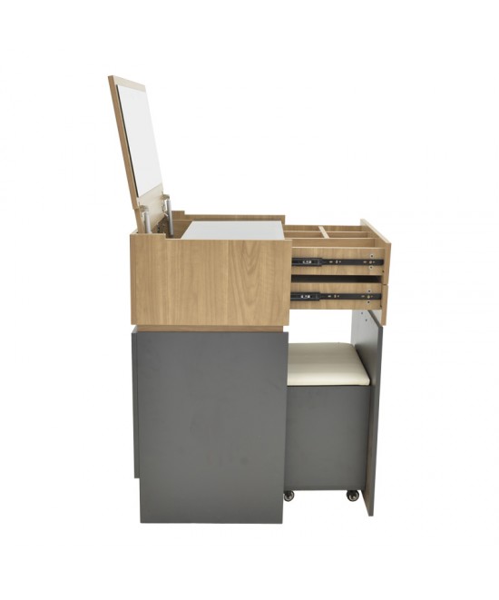 Τουαλέτα κρεβατοκάμαρας Sonlen pakoworld ανθρακί-ανοιχτό καρυδί 60x45x122εκ