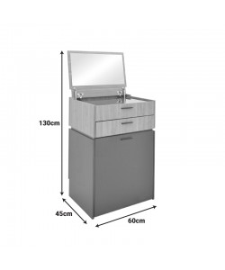 Τουαλέτα κρεβατοκάμαρας Sonlen pakoworld ανθρακί-ανοιχτό καρυδί 60x45x122εκ