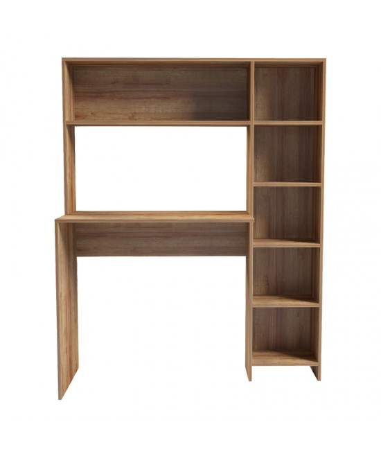 Γραφείο με βιβλιοθήκη Janson pakoworld σε oak απόχρωση 113.2x40x141.8εκ