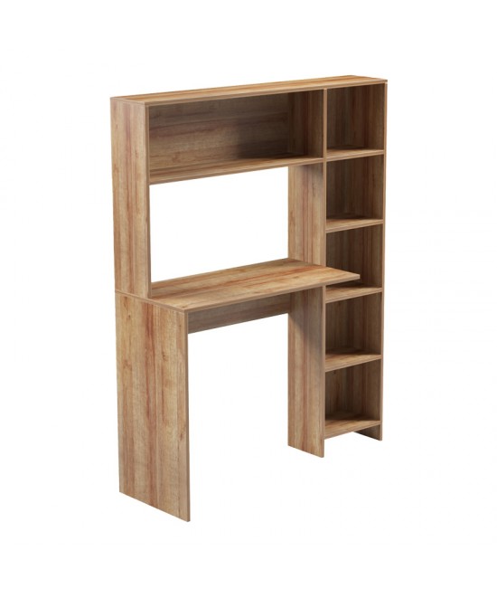Γραφείο με βιβλιοθήκη Janson pakoworld σε oak απόχρωση 113.2x40x141.8εκ