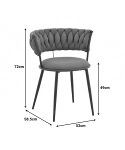 Πολυθρόνα Alkia I pakoworld ύφασμα σε εκρού απόχρωση- πόδι μαύρο μέταλλο 57x58.5x72εκ