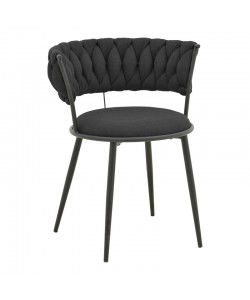 Πολυθρόνα Alkia I pakoworld ύφασμα σε μαύρη απόχρωση- πόδι μαύρο μέταλλο 57x58.5x72εκ