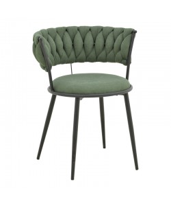 Πολυθρόνα Alkia I pakoworld ύφασμα σε χακί απόχρωση- πόδι μαύρο μέταλλο 57x58.5x72εκ