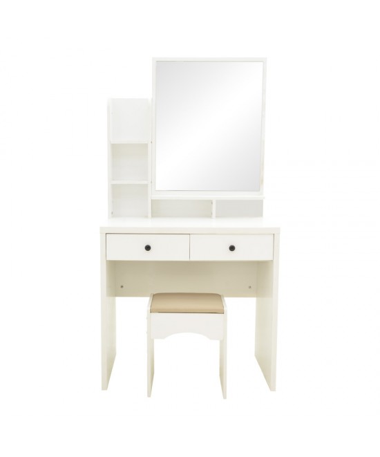 Τουαλέτα κρεβατοκάμαρας Cenzo pakoworld σε λευκή με γκρι-μπεζ απόχρωση 80x40x155εκ