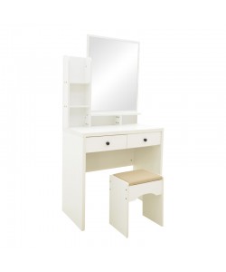 Τουαλέτα κρεβατοκάμαρας Cenzo pakoworld σε λευκή με γκρι-μπεζ απόχρωση 80x40x155εκ