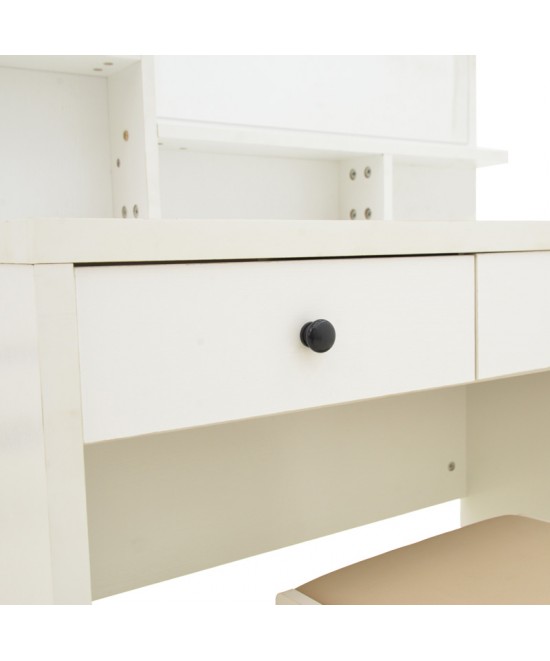 Τουαλέτα κρεβατοκάμαρας Cenzo pakoworld σε λευκή με γκρι-μπεζ απόχρωση 80x40x155εκ