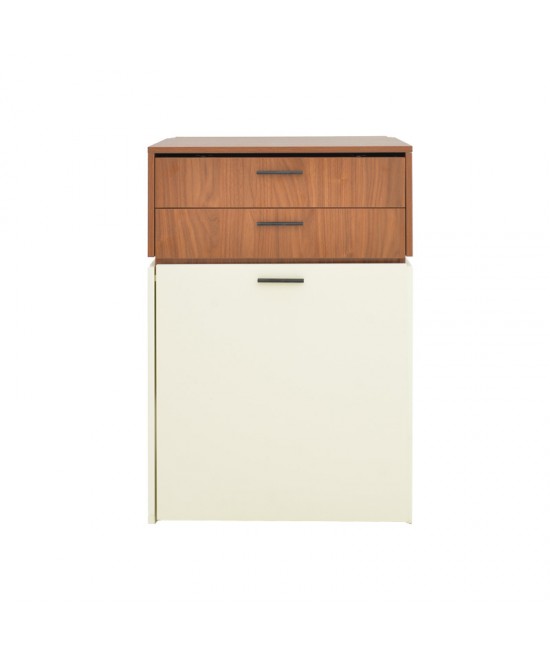 Τουαλέτα κρεβατοκάμαρας Sonlen pakoworld σε καρυδί-κρεμ απόχρωση 60x45x130εκ