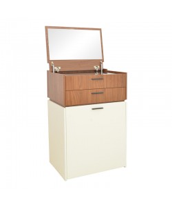 Τουαλέτα κρεβατοκάμαρας Sonlen pakoworld σε καρυδί-κρεμ απόχρωση 60x45x130εκ