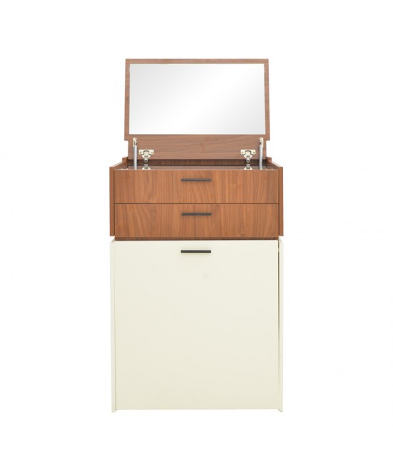 Τουαλέτα κρεβατοκάμαρας Sonlen pakoworld σε καρυδί-κρεμ απόχρωση 60x45x130εκ