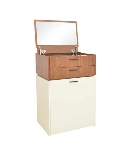 Τουαλέτα κρεβατοκάμαρας Sonlen pakoworld σε καρυδί-κρεμ απόχρωση 60x45x130εκ