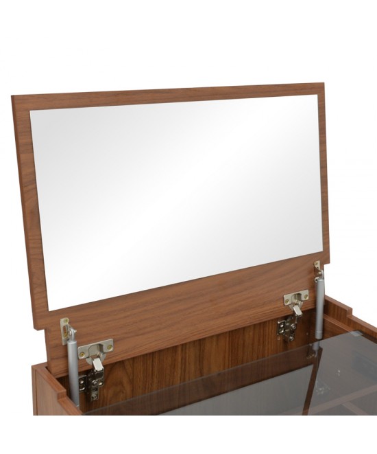 Τουαλέτα κρεβατοκάμαρας Sonlen pakoworld σε καρυδί-κρεμ απόχρωση 60x45x130εκ