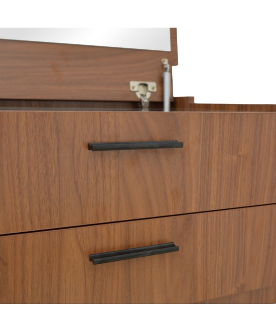 Τουαλέτα κρεβατοκάμαρας Sonlen pakoworld σε καρυδί-κρεμ απόχρωση 60x45x130εκ