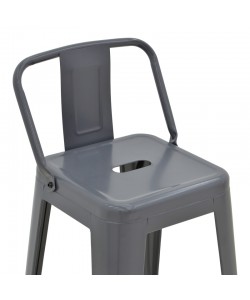 Σκαμπό μπαρ με πλάτη Utopia pakoworld μέταλλο σε ανθρακί απόχρωση 42x42x97εκ