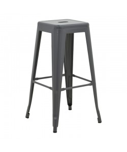 Σκαμπό μπαρ Utopia pakoworld μέταλλο σε ανθρακί απόχρωση 42x42x76εκ