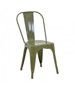 Καρέκλα Utopia pakoworld μέταλλο σε λαδί απόχρωση 44x44x85εκ