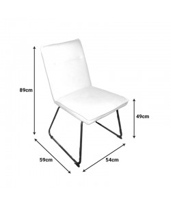 Καρέκλα Essential pakoworld ύφασμα μπεζ-πόδι μάυρο μεταλλικό 54x59x89εκ