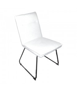 Καρέκλα Essential pakoworld ύφασμα μπεζ-πόδι μάυρο μεταλλικό 54x59x89εκ