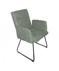 Πολυθρόνα Essential pakoworld ύφασμα χακί-πόδι μαύρο μεταλλικό 55.5x59x89εκ