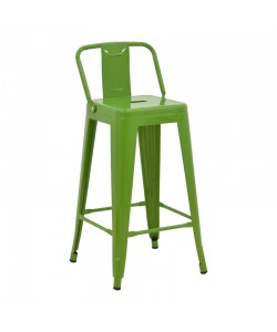 Σκαμπό μπαρ μεσαίου ύψους με πλάτη Utopia pakoworld μέταλλο σε πράσινη απόχρωση 42x42x86εκ