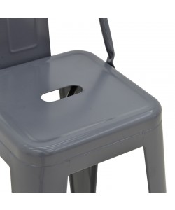 Σκαμπό μπαρ μεσαίου ύψους με πλάτη Utopia pakoworld μέταλλο σε ανθρακί απόχρωση 42x42x86εκ