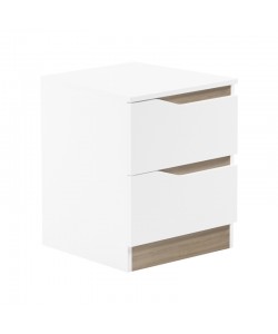 Κομοδίνο Verena II pakoworld σε λευκή-sonoma απόχρωση 40x40x50εκ
