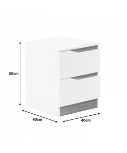 Κομοδίνο Verena II pakoworld σε λευκή-sonoma απόχρωση 40x40x50εκ