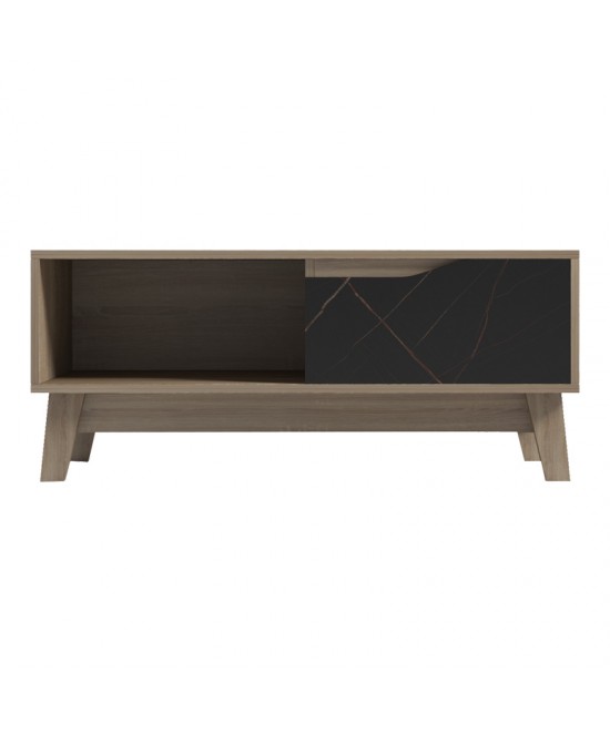 Τραπέζι σαλονιού Judas pakoworld σε μαύρο μαρμάρου-sonoma απόχρωση  90x45x38.5εκ