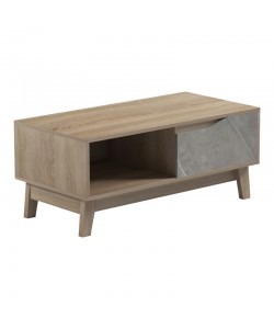 Τραπέζι σαλονιού Judas pakoworld σε μπεζ μαρμάρου-sonoma απόχρωση  90x45x38.5εκ