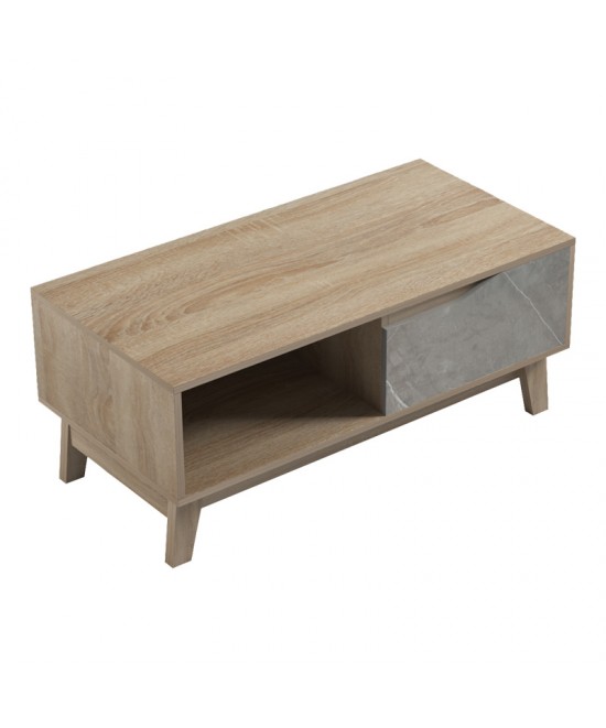 Τραπέζι σαλονιού Judas pakoworld σε μπεζ μαρμάρου-sonoma απόχρωση 90x45x38.5εκ Τραπέζι σαλονιού Judas pakoworld σε μπεζ μαρμάρου-sonoma απόχρωση 90x45x38.5εκ