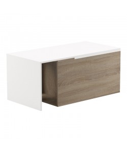 Τραπέζι σαλονιού Extera pakoworld επεκτεινόμενο σε λευκή-sonoma απόχρωση 100-160x50x45εκ