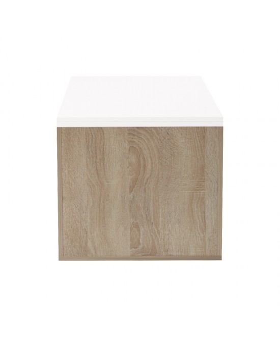 Τραπέζι σαλονιού Extera pakoworld επεκτεινόμενο σε λευκή-sonoma απόχρωση 100-160x50x45εκ