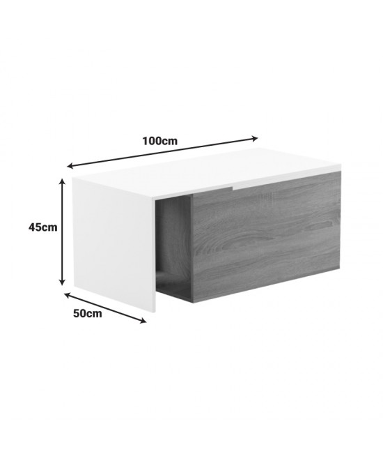 Τραπέζι σαλονιού Extera pakoworld επεκτεινόμενο σε λευκή-sonoma απόχρωση 100-160x50x45εκ