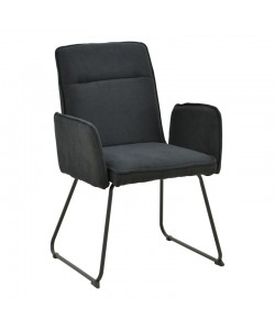 Πολυθρόνα Essential pakoworld ύφασμα μαύρο-πόδι μαύρο μεταλλικό 55.5x59x89εκ