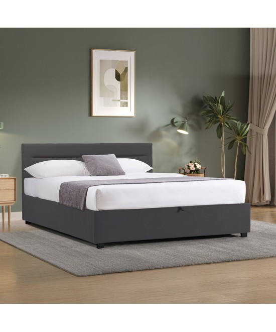 Κρεβάτι Molito pakoworld βελούδο σε μαύρη απόχρωση με αποθηκευτικό χώρο150x200εκ Κρεβάτι Molito pakoworld βελούδο σε μαύρη απόχρωση με αποθηκευτικό χώρο150x200εκ