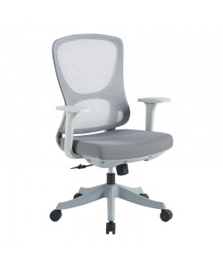 Καρέκλα γραφείου εργασίας Litulo pakoworld ύφασμα mesh σε γκρι απόχρωση 51x50.5x98/106εκ