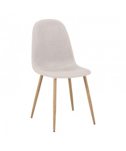 Καρέκλα Bella pakoworld ανοιχτό γκρι ύφασμα με πόδι μέταλλο σε φυσική απόχρωση 43.5x52x89εκ